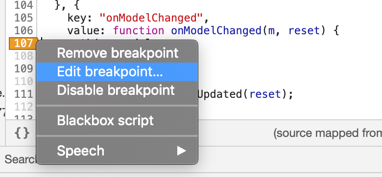 Edit a breakpoint